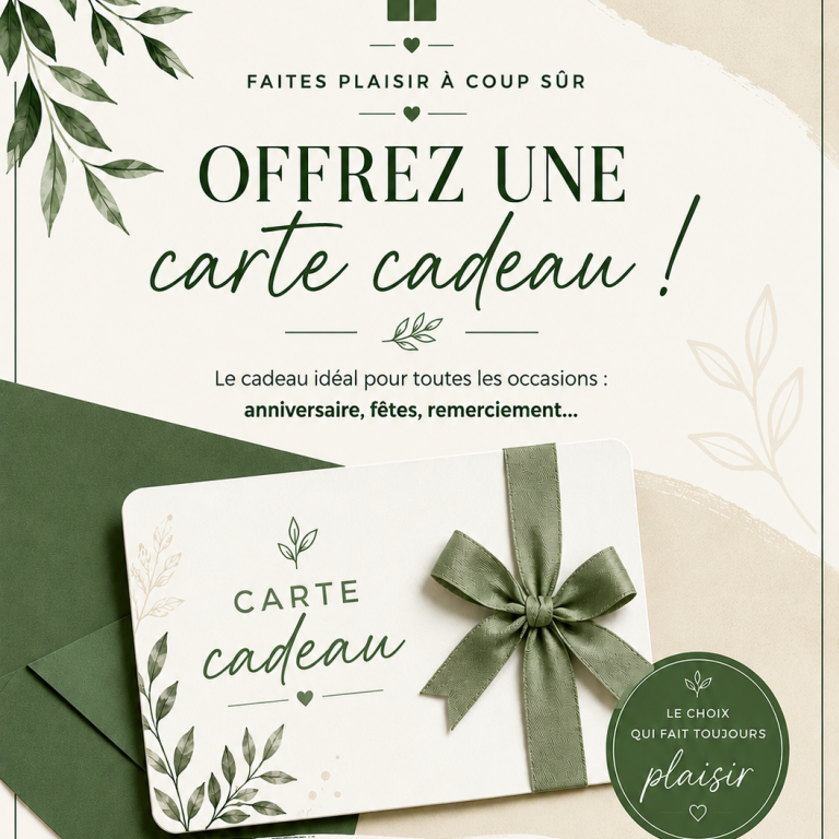Carte cadeau valable en boutique 